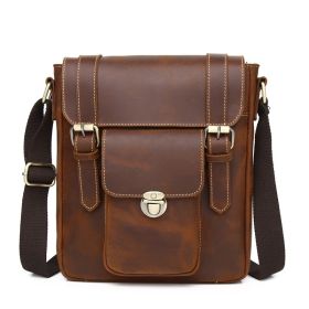 Crazy Horse Skin Men's Fashion One Shoulder Crossbody Bag