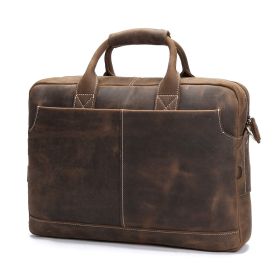 Crazy Horse Leather Men's Shoulder Bag Vintage