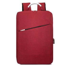 Men's Fashion Casual Rechargeable Multifunctional Backpack (Option: Burgundy-16 Inches)