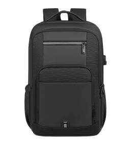 Backpack USB Charging Backpack Business Laptop Bag (Color: Black)