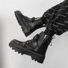 Men's Black Platform Doc Martens Boots (Option: Zipper model-39)