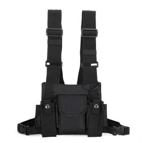 Hong Kong Style Ins Tactical Bag Hip Hop Vest Chest Bag (Option: Black small)