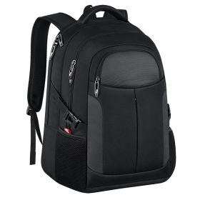 Men's Backpack With Large Capacity (Option: Black-18inches)