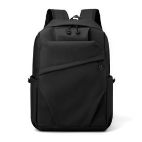 Men's Commuter Computer Bag USB Charging Student Fashion (Color: Black)