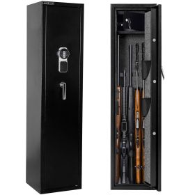 Rifle Safety; Long Gun for Home Rifle Shotgun; Quick Access 5 Gun Locker (with/without scope) with pistol pocket and bullet lock case (Color: as Pic)