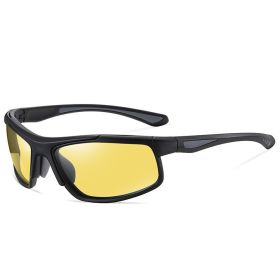 Sports Sunglasses Polarized Photochromic Night Vision Sunglasses (Color: Black frame night vision)