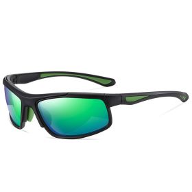 Sports Sunglasses Polarized Photochromic Night Vision Sunglasses (Color: Black frame green film)