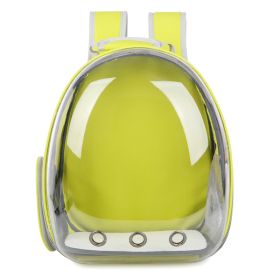 Pet Portable Cat Transparent Space Bag Backpack For Dogs (Color: Yellow)