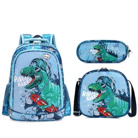 Children's Burden Reduction Spine Protection Dinosaur Backpack (Option: Dinosaur Three Piece Set)