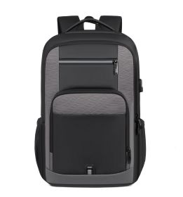 Backpack USB Charging Backpack Business Laptop Bag (Color: Grey)